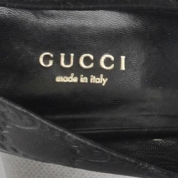 GUCCI GG Logo Guccisima Monogram Pumps Peep Toe 39.5/9 US, Horsebit heel ITALY - Picture 8 of 12